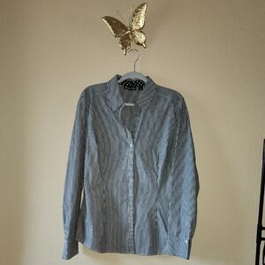 7th Avenue Striped Button-Up Shirt